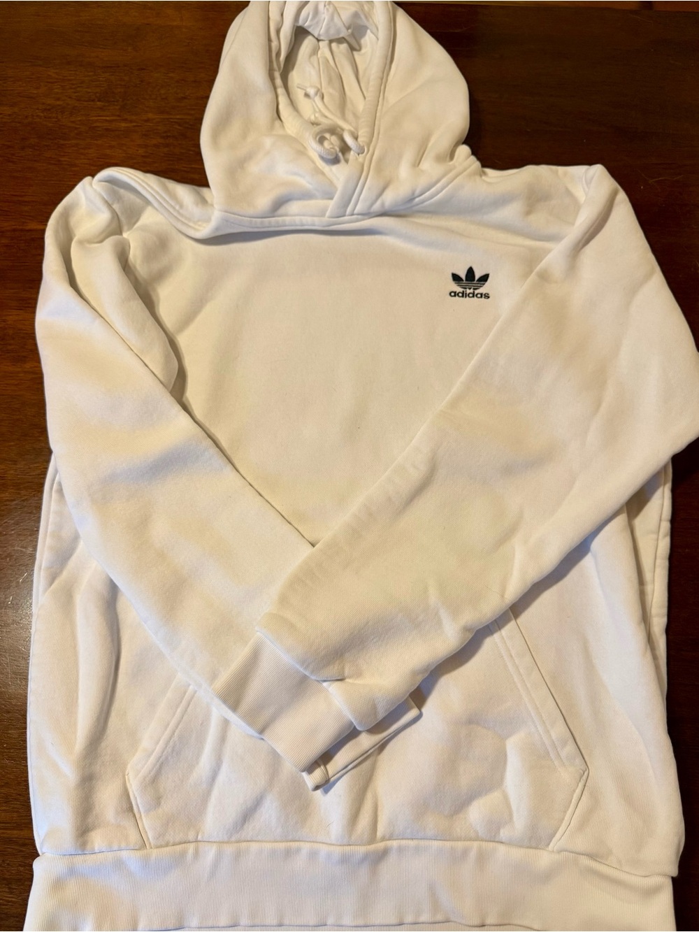 Adidas womens White Hoodie Sweatshirt